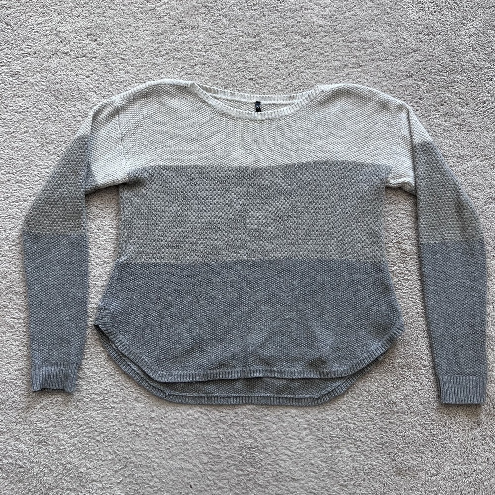 Kuhl Merino Wool Blend Sweater Womens XL Gray Colorblock Knit Pullover Crewneck